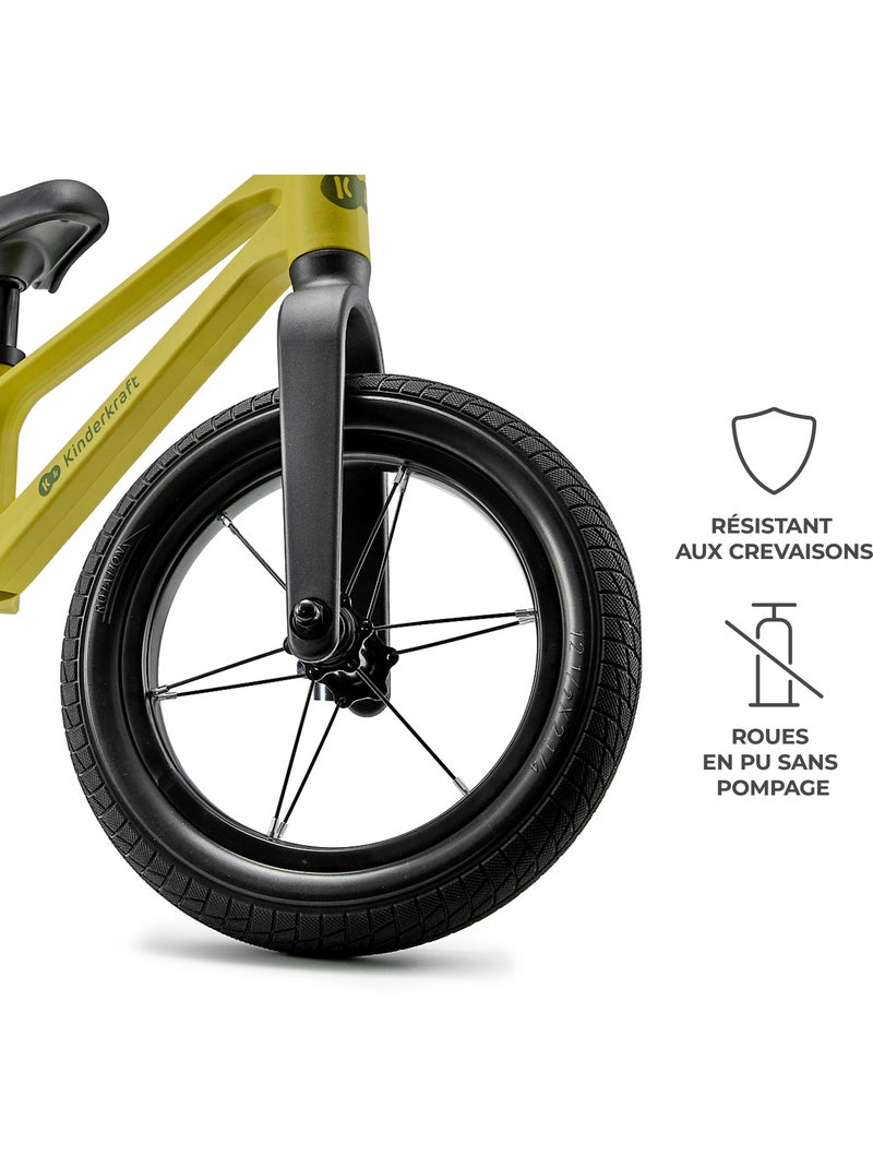 Draisienne Kinderkraft ETER avec Selle Réglable, Roues PU 12 Pouces et Cadre en Nylon Léger Jaune citron - Kiabi