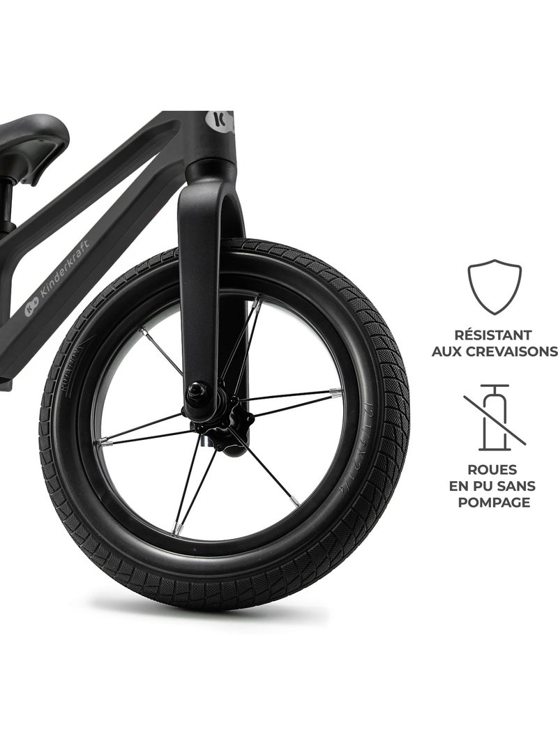 Draisienne Kinderkraft ETER avec Selle Réglable, Roues PU 12 Pouces et Cadre en Nylon Léger Noir - Kiabi