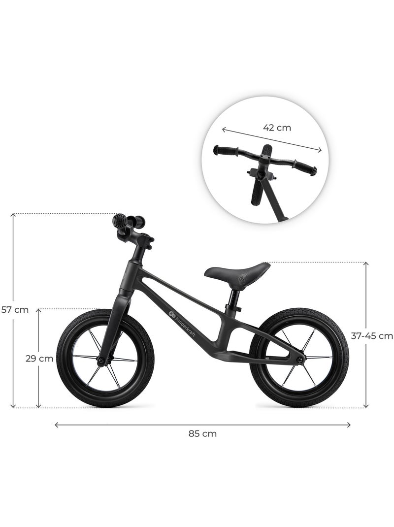 Draisienne Kinderkraft ETER avec Selle Réglable, Roues PU 12 Pouces et Cadre en Nylon Léger Noir - Kiabi