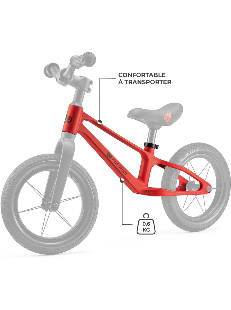 Draisienne Kinderkraft ETER avec Selle Réglable, Roues PU 12 Pouces et Cadre en Nylon Léger Rouge - Kiabi