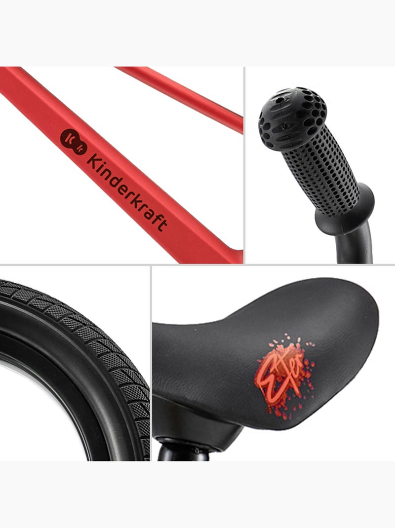 Draisienne Kinderkraft ETER avec Selle Réglable, Roues PU 12 Pouces et Cadre en Nylon Léger Rouge - Kiabi