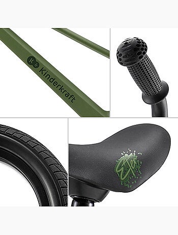 Draisienne Kinderkraft ETER avec Selle Réglable, Roues PU 12 Pouces et Cadre en Nylon Léger