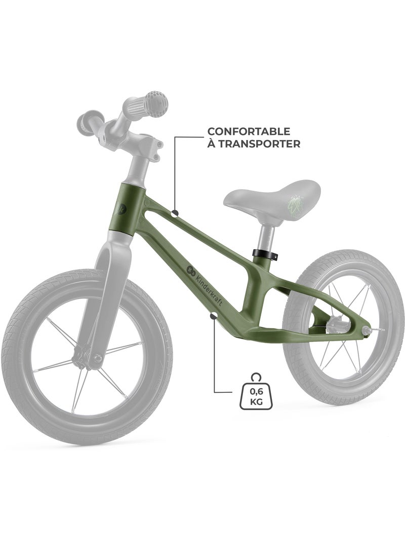 Draisienne Kinderkraft ETER avec Selle Réglable, Roues PU 12 Pouces et Cadre en Nylon Léger Vert - Kiabi