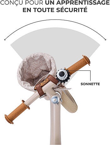 Draisienne Kinderkraft RAPID 2 avec cadre en magnésium, selle réglable, panier rétro et sonnette