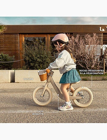 Draisienne Kinderkraft RAPID 2 avec cadre en magnésium, selle réglable, panier rétro et sonnette