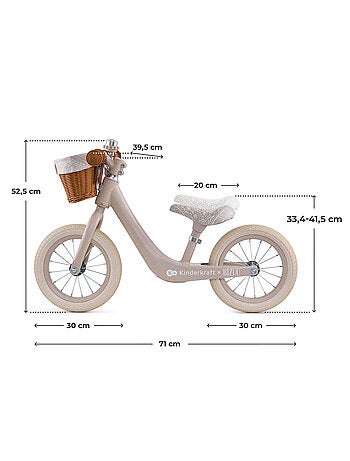 Draisienne Kinderkraft RAPID 2 avec cadre en magnésium, selle réglable, panier rétro et sonnette