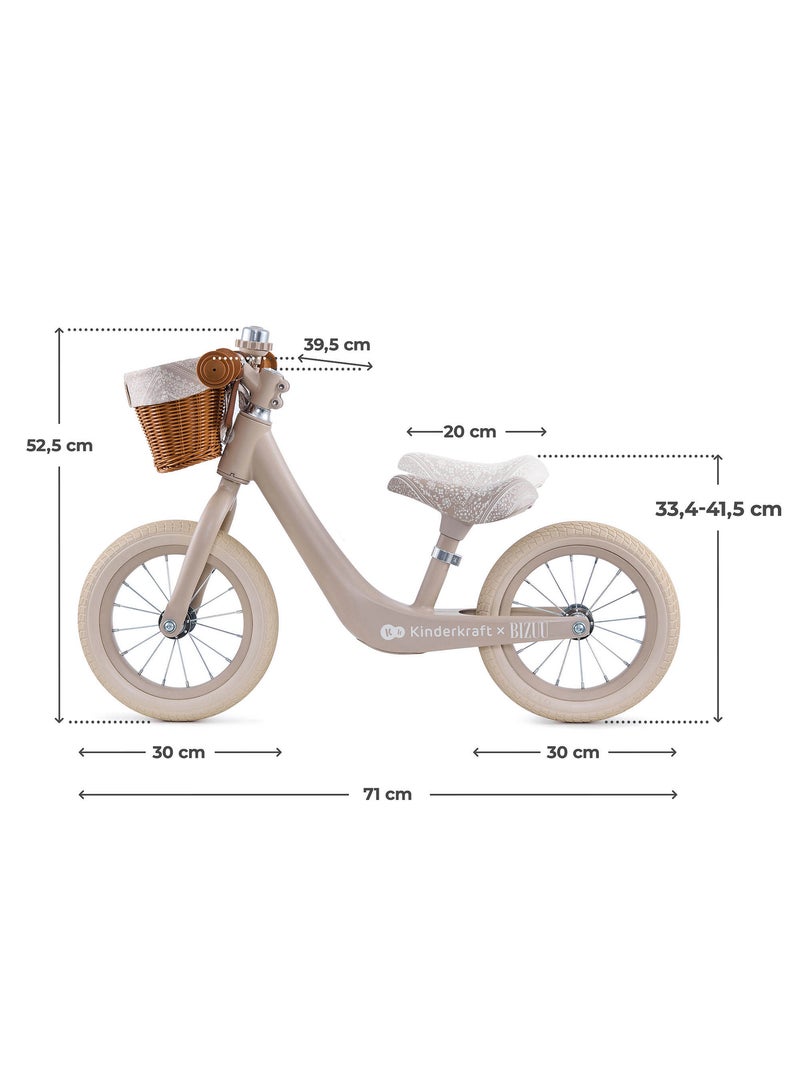 Draisienne Kinderkraft RAPID 2 avec cadre en magnésium, selle réglable, panier rétro et sonnette Beige - Kiabi