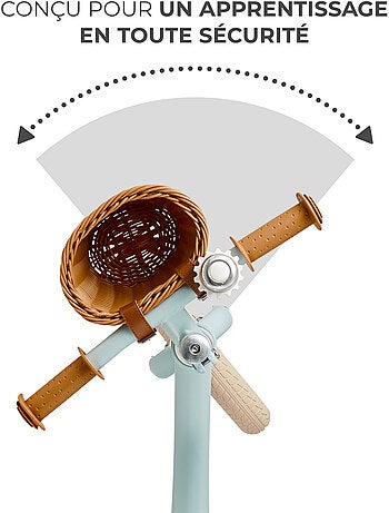 Draisienne Kinderkraft RAPID 2 avec cadre en magnésium, selle réglable, panier rétro et sonnette