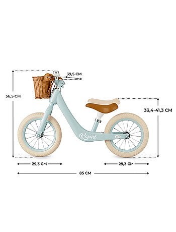 Draisienne Kinderkraft RAPID 2 avec cadre en magnésium, selle réglable, panier rétro et sonnette