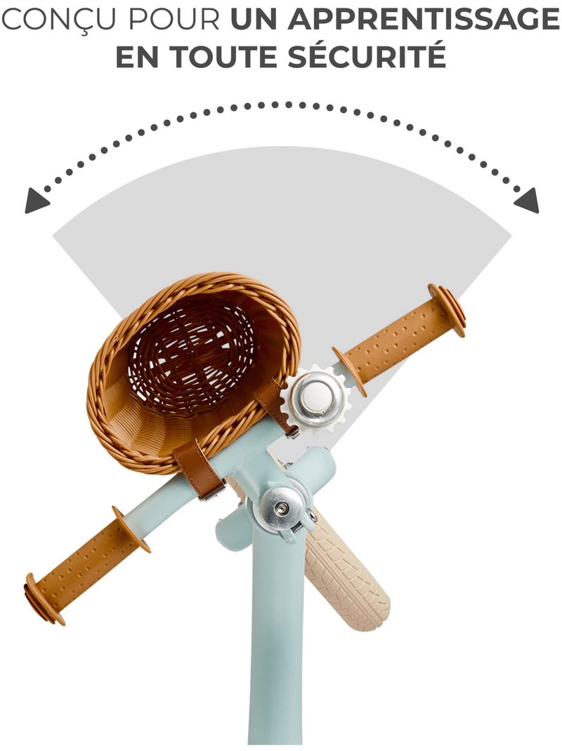 Draisienne Kinderkraft RAPID 2 avec cadre en magnésium, selle réglable, panier rétro et sonnette Bleu - Kiabi