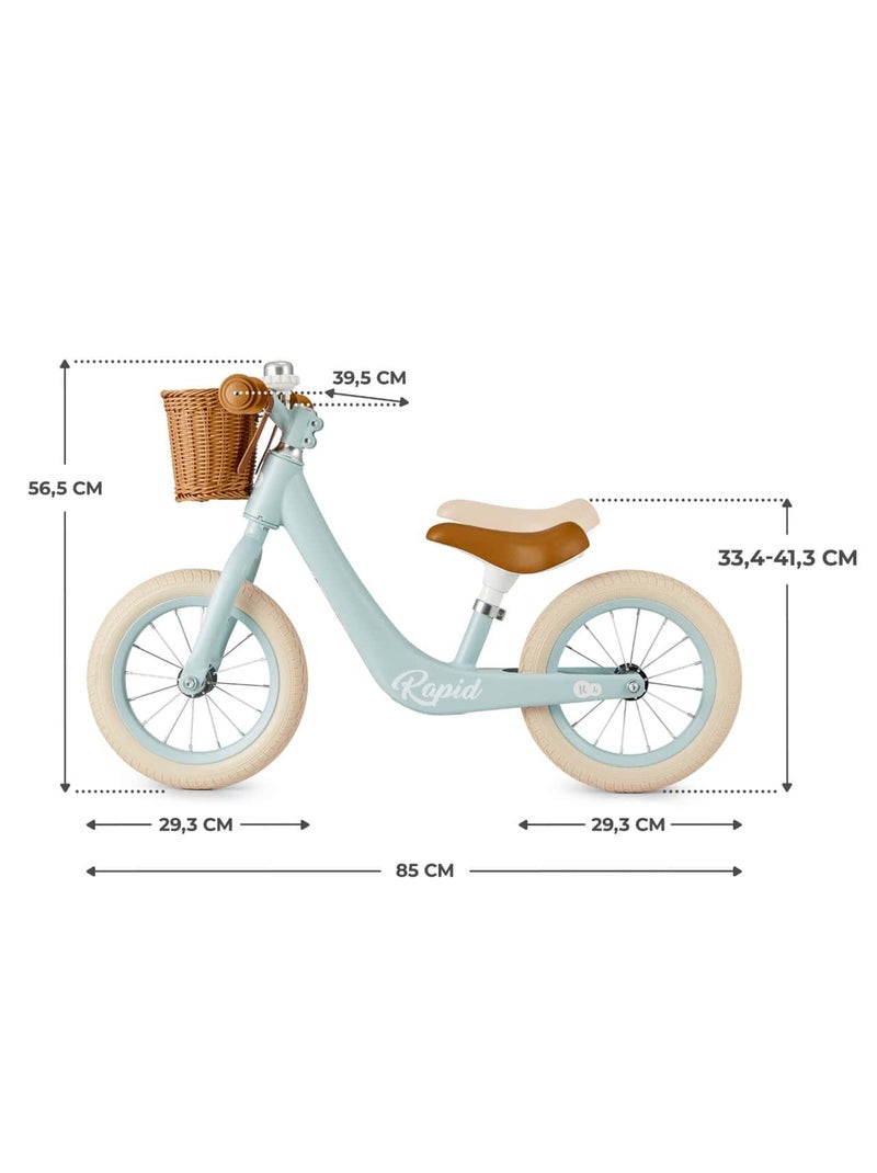 Draisienne Kinderkraft RAPID 2 avec cadre en magnésium, selle réglable, panier rétro et sonnette Bleu - Kiabi