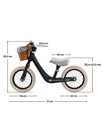 Draisienne Kinderkraft RAPID 2 avec cadre en magnésium, selle réglable, panier rétro et sonnette