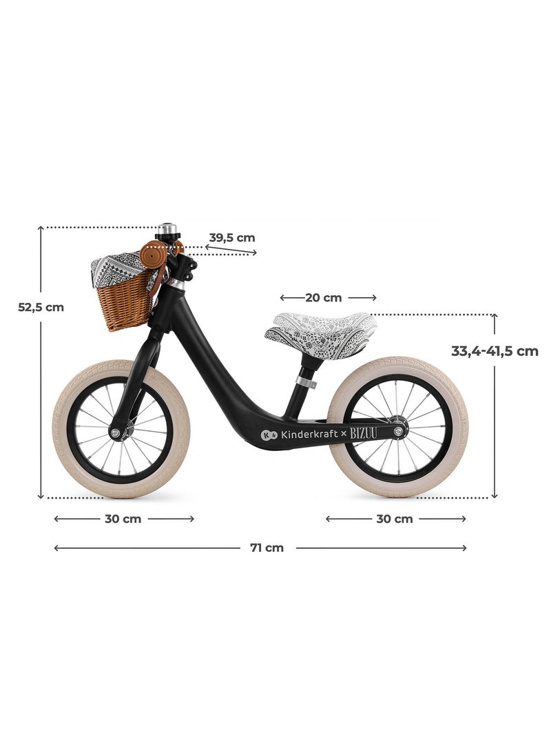 Draisienne Kinderkraft RAPID 2 avec cadre en magnésium, selle réglable, panier rétro et sonnette Noir - Kiabi