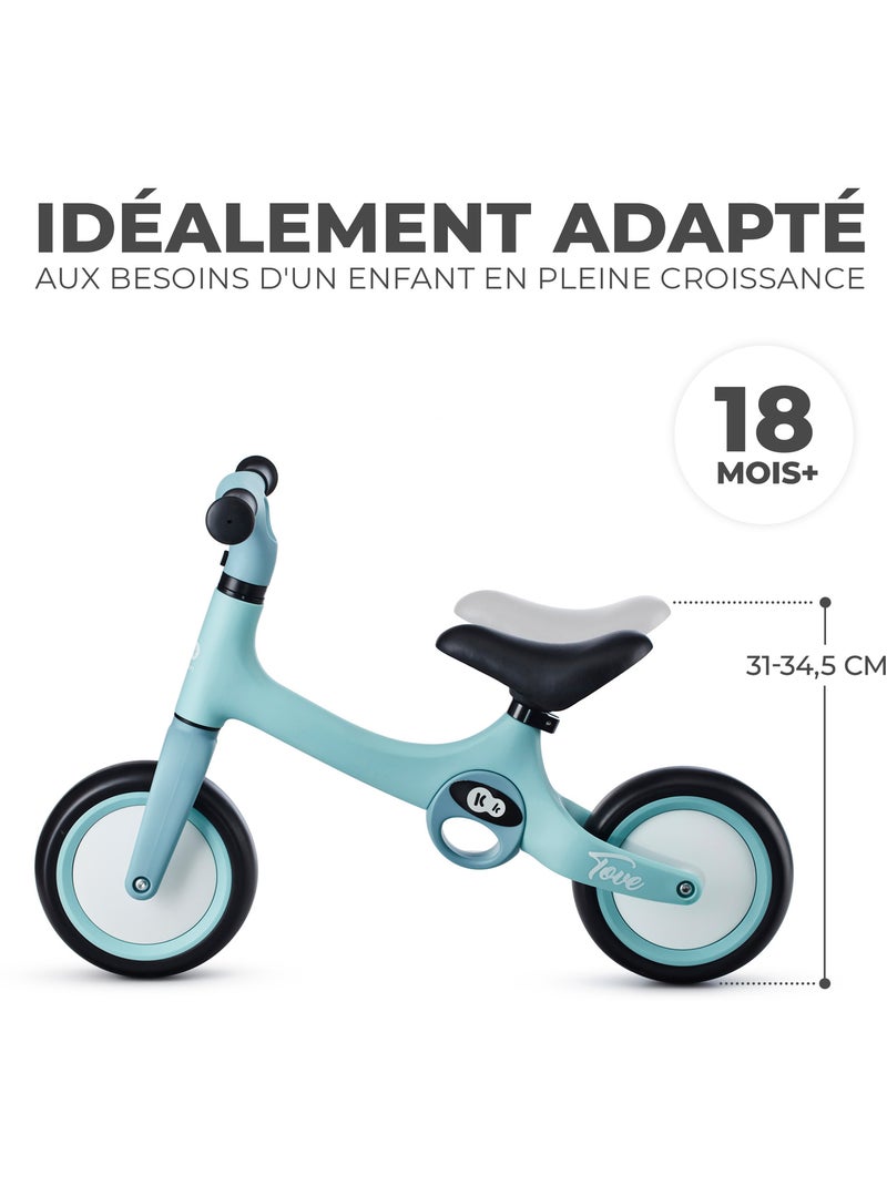 Draisienne Kinderkraft TOVE légère avec selle réglable, roues EVA increvables et pliage rapide Menthe - Kiabi