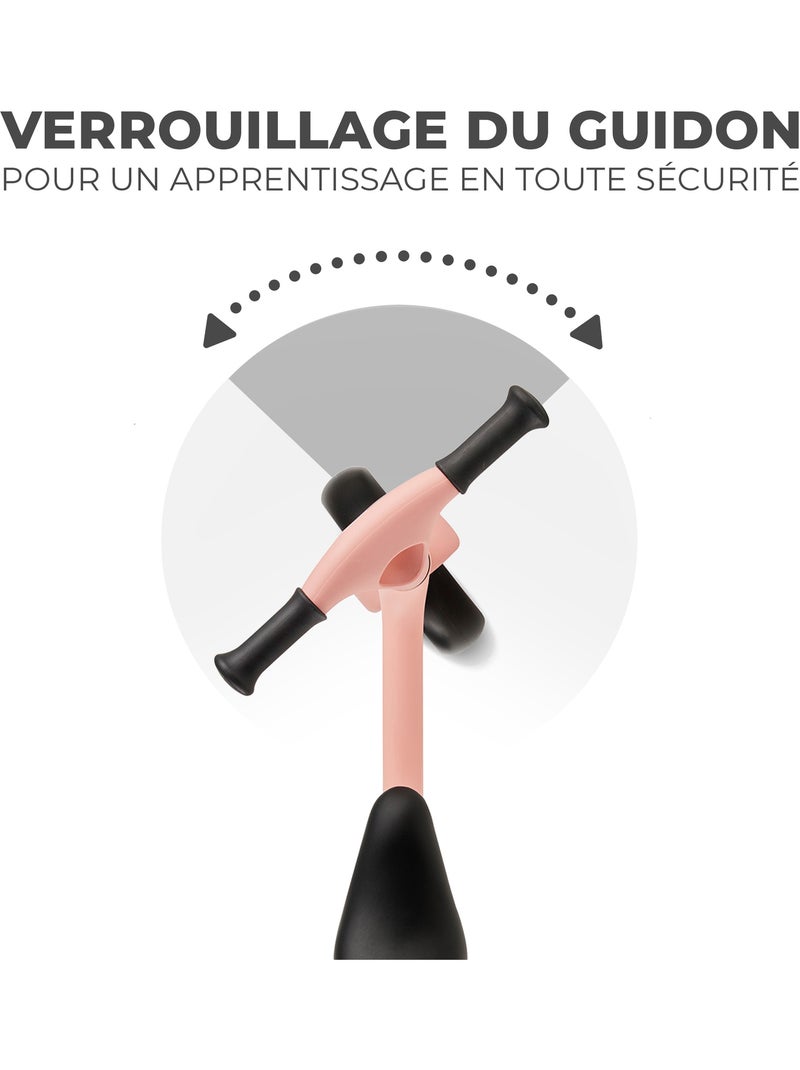 Draisienne Kinderkraft TOVE légère avec selle réglable, roues EVA increvables et pliage rapide Rose - Kiabi