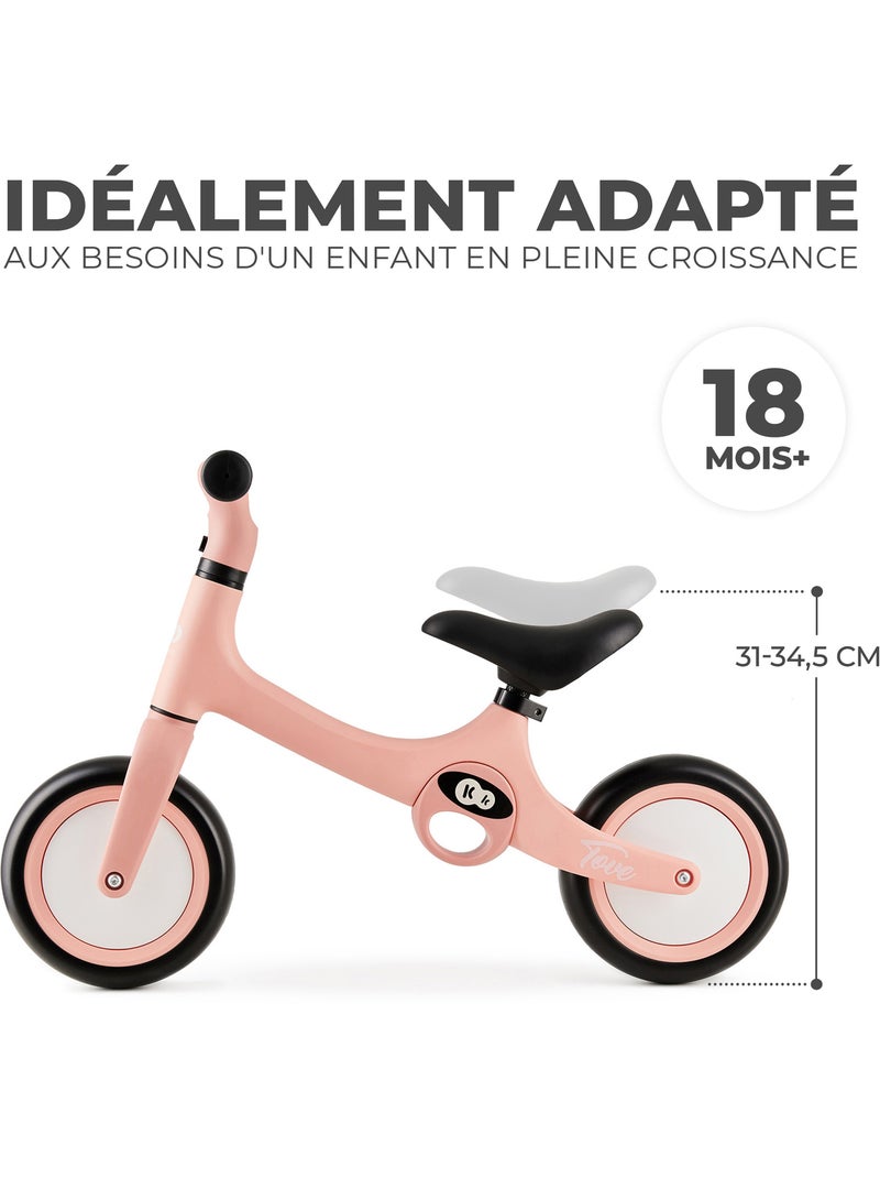 Draisienne Kinderkraft TOVE légère avec selle réglable, roues EVA increvables et pliage rapide Rose - Kiabi