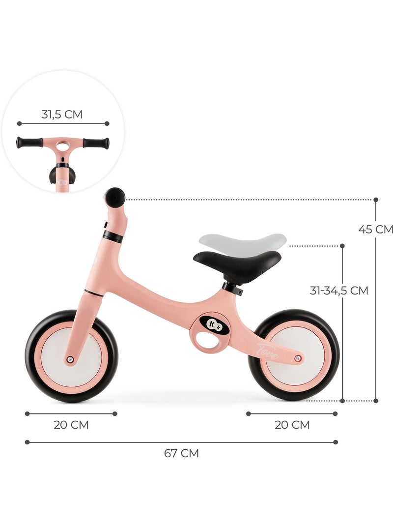 Draisienne Kinderkraft TOVE légère avec selle réglable, roues EVA increvables et pliage rapide Rose - Kiabi