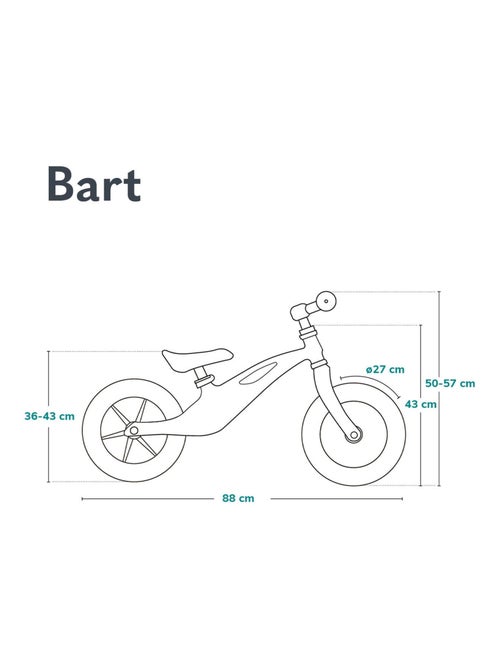 Draisienne LIONELO Bart - Vélo enfant - Jusqu'à 30 kg - Légère - Réglage du guidon et de la selle - Kiabi Draisienne LIONELO Bart - Vélo enfant - Jusqu'à 30 kg - Légère - Réglage du guidon et de la selle - Kiabi