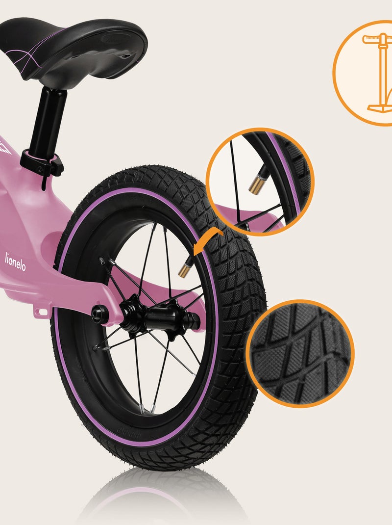 Draisienne LIONELO Bart Air- Vélo enfant - Jusqu'à 30 kg - Légère - Réglage du guidon et de la selle Violet - Kiabi