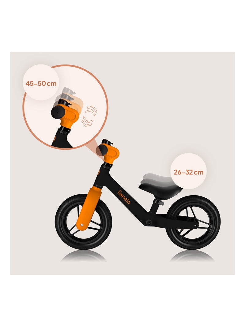 Draisienne LIONELO Toni - Vélo bébé - Léger - À partir de 18 mois - Guidon et selle réglage Noir Orange - Kiabi