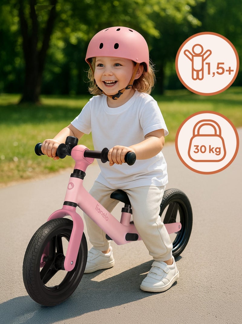 Draisienne LIONELO Toni - Vélo bébé - Léger - À partir de 18 mois - Guidon et selle réglage Rose - Kiabi