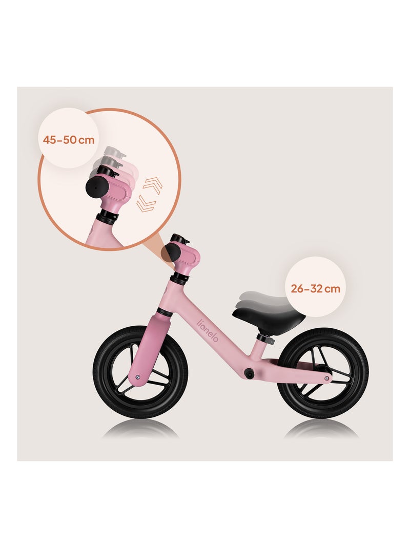 Draisienne LIONELO Toni - Vélo bébé - Léger - À partir de 18 mois - Guidon et selle réglage Rose - Kiabi