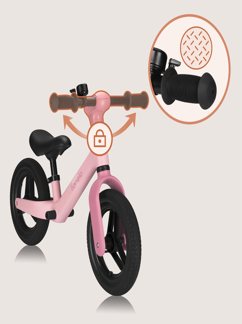 Draisienne LIONELO Toni - Vélo bébé - Léger - À partir de 18 mois - Guidon et selle réglage Rose - Kiabi