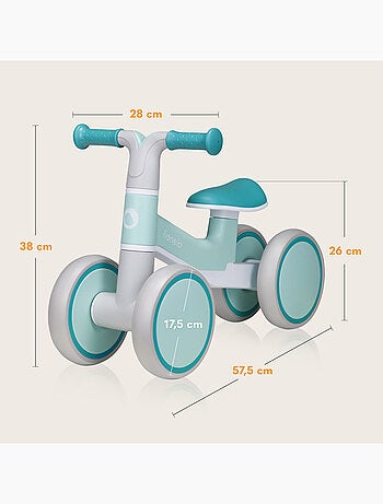 Draisienne LIONELO Villy - Vélo enfant - 4 Roues - Amorti à l'Avant - Siège Ergonomique