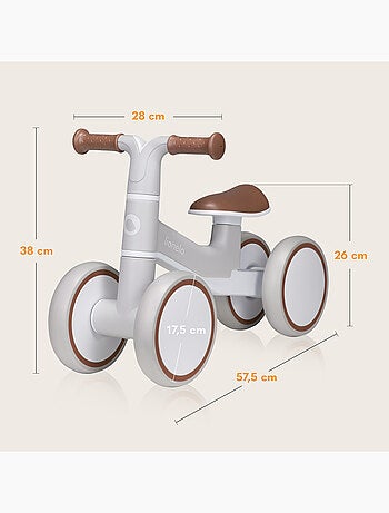 Draisienne LIONELO Villy - Vélo enfant - 4 Roues - Amorti à l'Avant - Siège Ergonomique