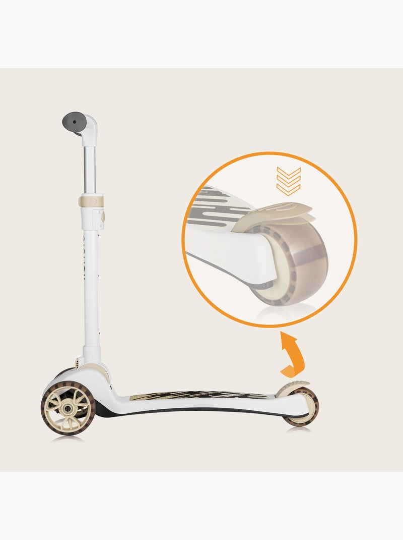 Draisienne trottinette et Casque LIONELO Franky - Roues éclairées - Jusqu’à 50 kg - Panier Beige - Kiabi