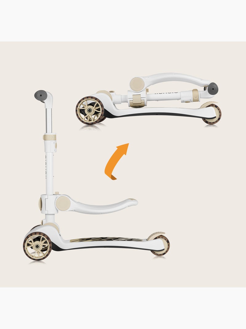 Draisienne trottinette et Casque LIONELO Franky - Roues éclairées - Jusqu’à 50 kg - Panier Beige - Kiabi