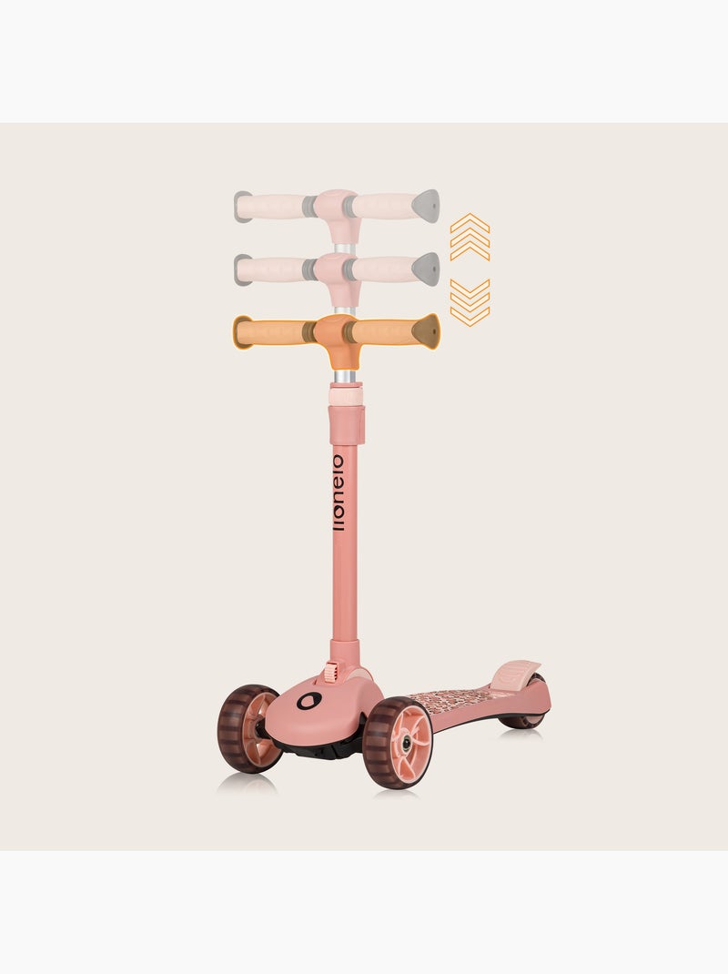 Draisienne trottinette et Casque LIONELO Franky - Roues éclairées - Jusqu’à 50 kg - Panier Rose - Kiabi