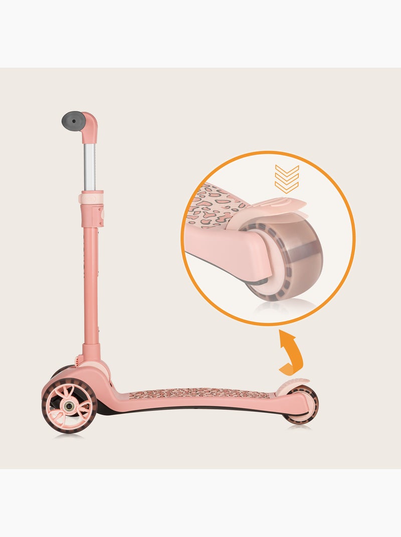 Draisienne trottinette et Casque LIONELO Franky - Roues éclairées - Jusqu’à 50 kg - Panier Rose - Kiabi