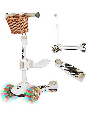 Draisienne trottinette evolutive LIONELO Franky - Roues éclairées - Jusqu’à 50 kg - Panier