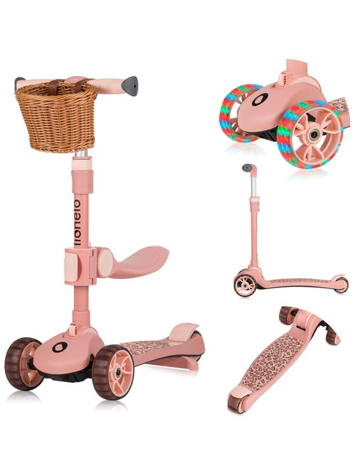 Draisienne trottinette evolutive LIONELO Franky - Roues éclairées - Jusqu’à 50 kg - Panier - Kiabi