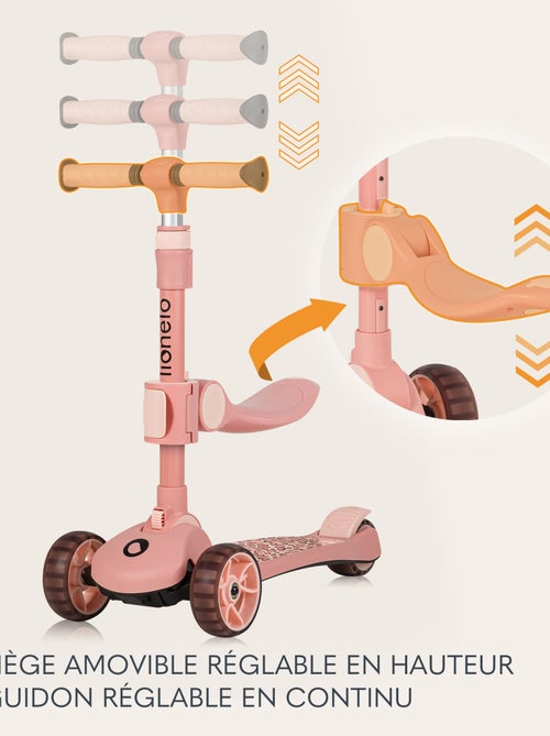 Draisienne trottinette evolutive LIONELO Franky - Roues éclairées - Jusqu’à 50 kg - Panier - Kiabi