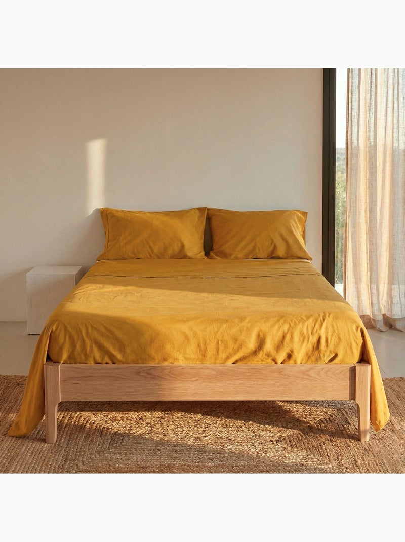 Drap Basic "Happyfriday" Moutarde - Kiabi