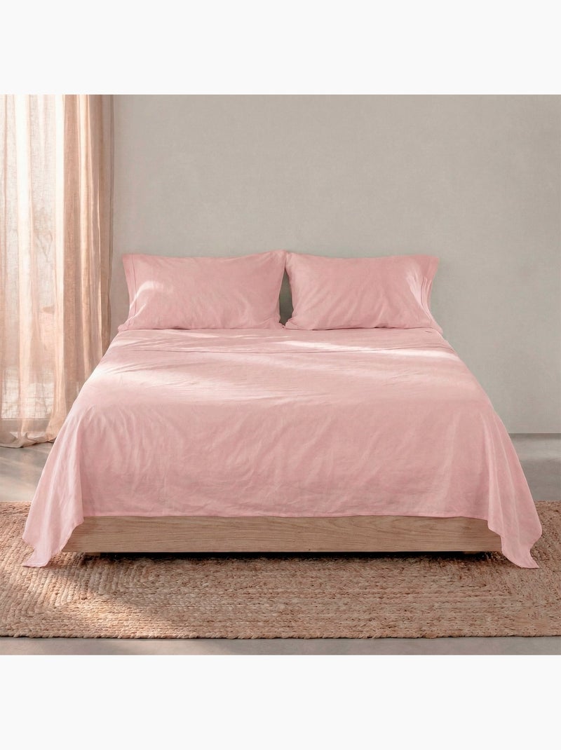 Drap Basic "Happyfriday" Rose pâle - Kiabi