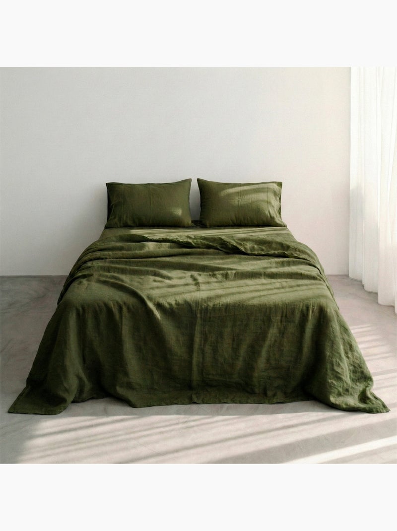 Drap Basic "Happyfriday" Vert olive - Kiabi