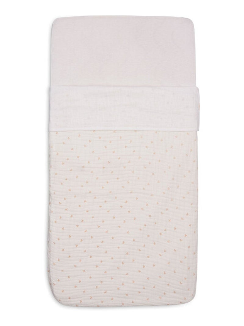 Drap berceau en coton Slub Ivoire - Kiabi
