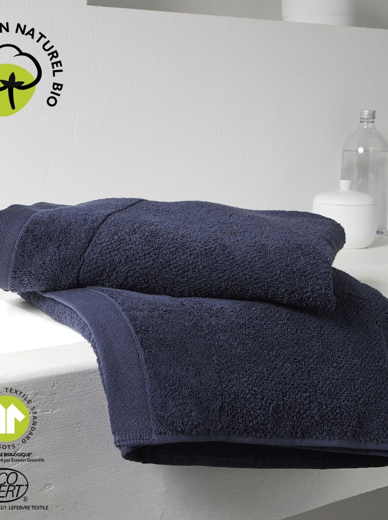 Drap de bain - 100% coton BIO Bleu foncé - Kiabi