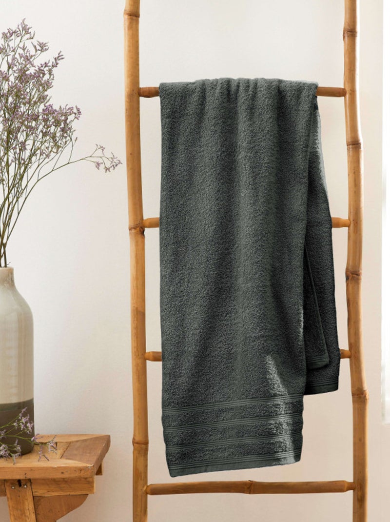 Drap de bain - Coton Pur - 100% Coton Bleu ardoise - Kiabi