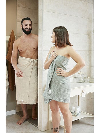 Drap de bain - quadruple gaze de coton 220 g/m² - gaia