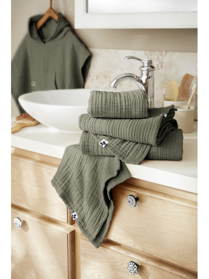 Drap de bain - quadruple gaze de coton 220 g/m² - gaia Vert romarin - Kiabi