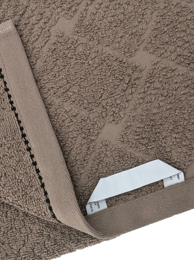 Drap de bain collection OSAKA Fleurs Marron - Kiabi