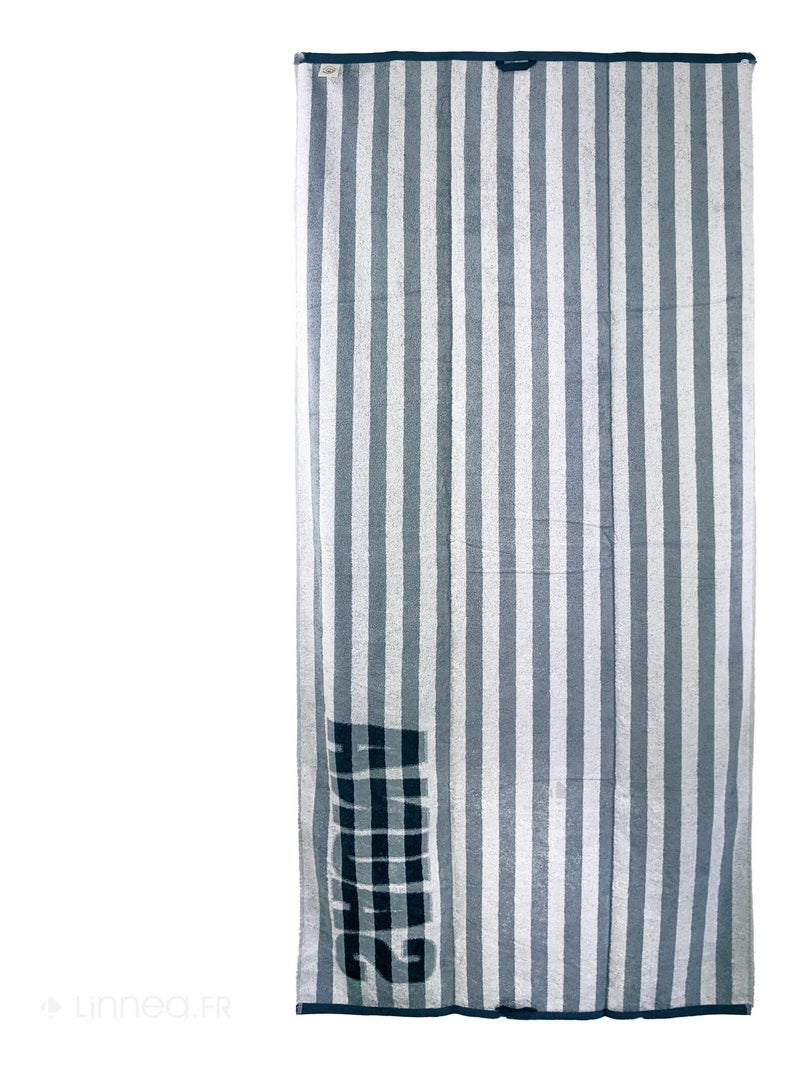 Drap de bain collection SAUNA EFFICIENCE Texte majuscule Bleu - Kiabi