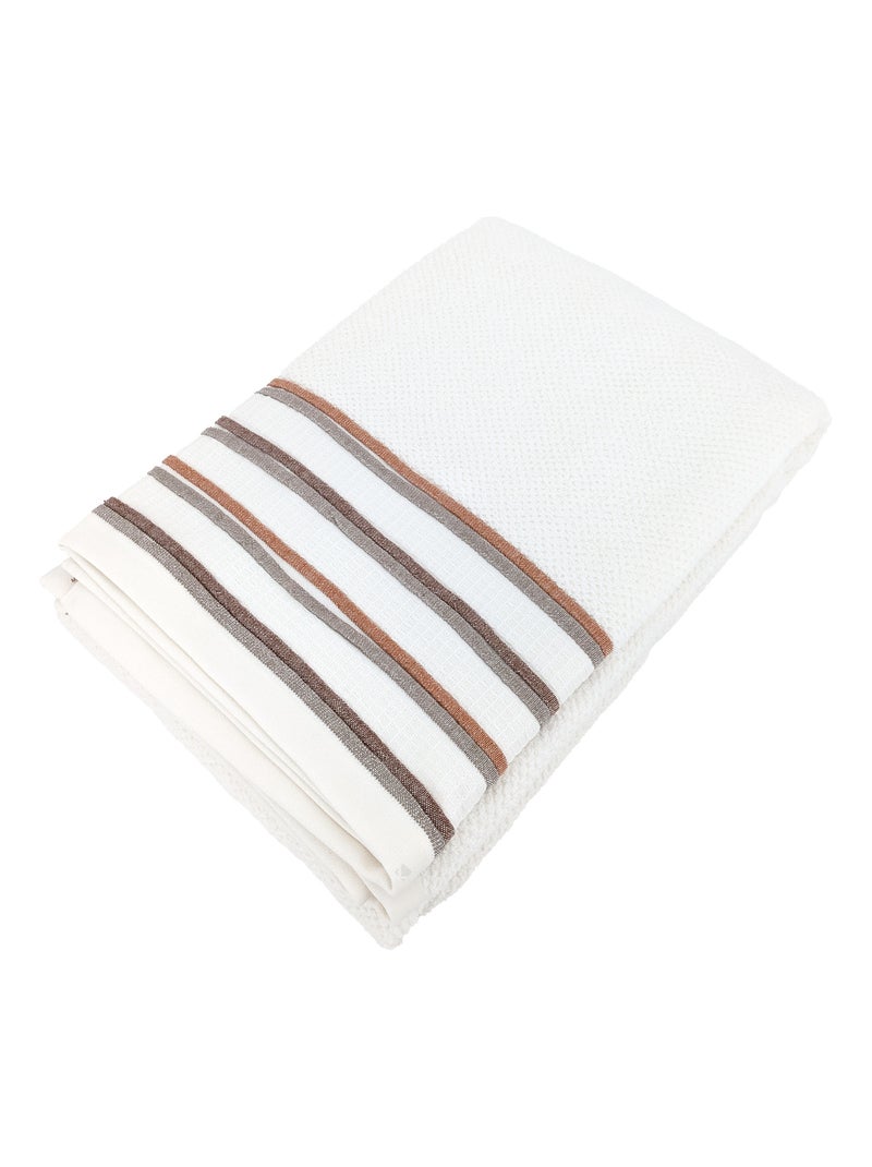 Drap de bain collection SERATA Blanc Jaune - Kiabi