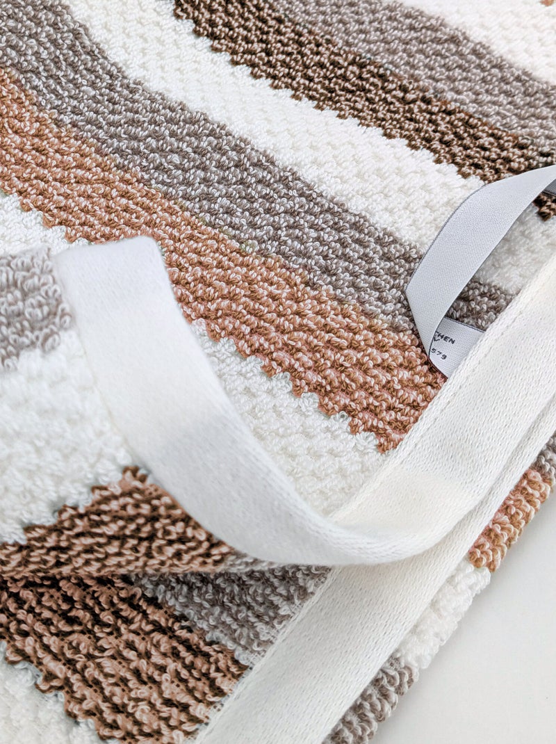 Drap de bain collection VISTA Blanc Jaune - Kiabi