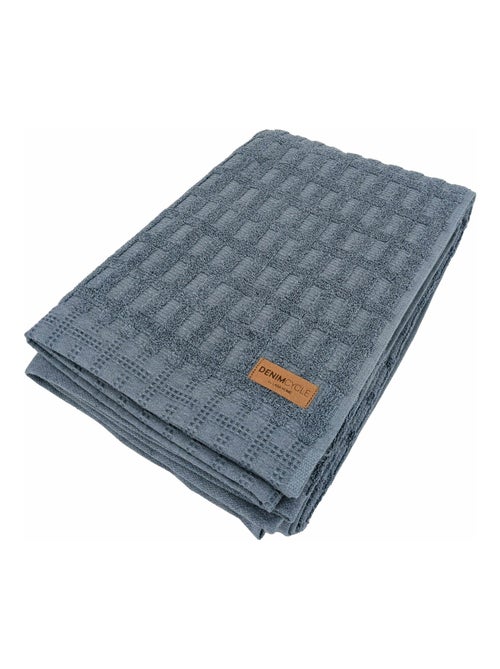 Drap de bain coton collection DENIM Quadrillé - Kiabi