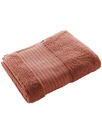 Drap de bain – coton épais 600 g/m² – éponge unie – garance